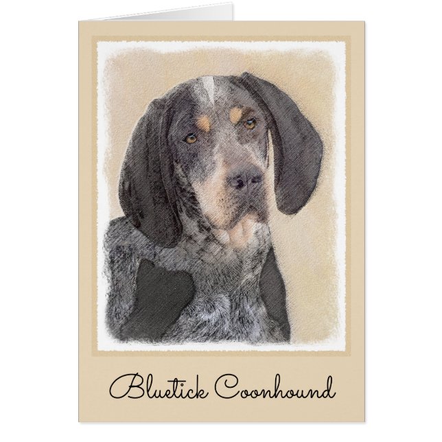 Bluetick Coonhound Painting - Cute Original Dog Ar (Front)