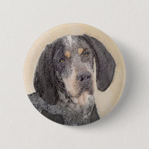 Bluetick Coonhound Painting - Cute Original Dog Ar 6 Cm Round Badge
