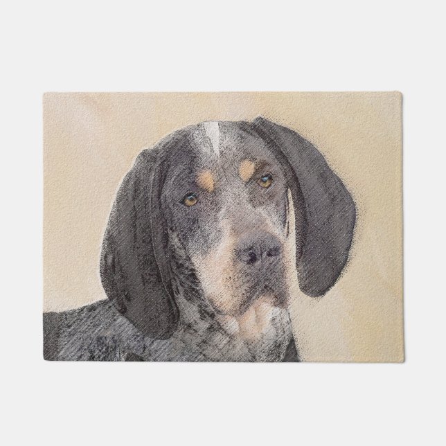 Bluetick Coonhound Painting - Cute Original Dog Ar Doormat (Front)