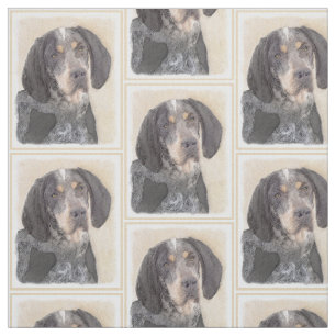 Bluetick Coonhound Painting - Cute Original Dog Ar Fabric