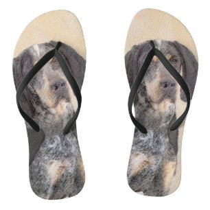Bluetick Coonhound Painting - Cute Original Dog Ar Jandals