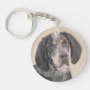 Bluetick Coonhound Painting - Cute Original Dog Ar Key Ring