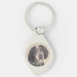Bluetick Coonhound Painting - Cute Original Dog Ar Key Ring