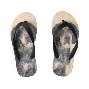 Bluetick Coonhound Painting - Cute Original Dog Ar Kid's Jandals