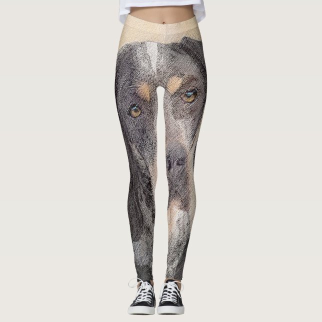 Bluetick Coonhound Painting - Cute Original Dog Ar Leggings (Front)