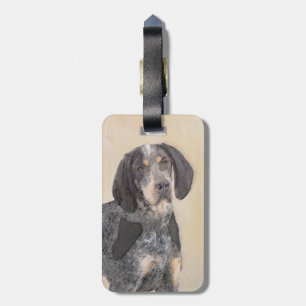 Bluetick Coonhound Painting - Cute Original Dog Ar Luggage Tag