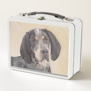 Bluetick Coonhound Painting - Cute Original Dog Ar Metal Lunch Box