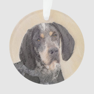 Bluetick Coonhound Painting - Cute Original Dog Ar Ornament