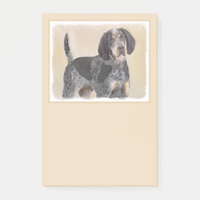Bluetick Coonhound Painting - Cute Original Dog Ar Post-it Notes (Front)