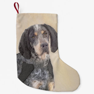 Bluetick Coonhound Painting - Cute Original Dog Ar Small Christmas Stocking