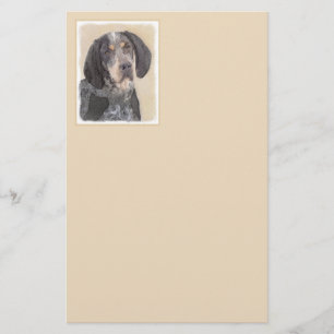 Bluetick Coonhound Painting - Cute Original Dog Ar Stationery