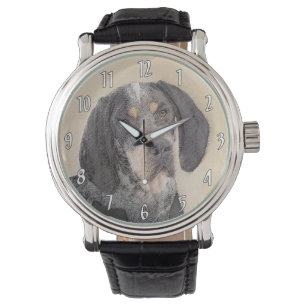 Bluetick Coonhound Painting - Cute Original Dog Ar Watch