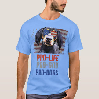 Bluetick Coonhound Pro Life Pro God Pro Dogs T-Shirt