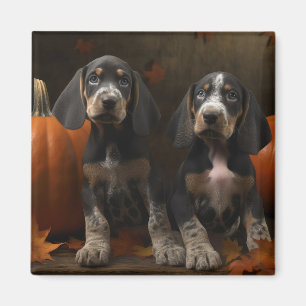 Bluetick Coonhound Puppy Autumn Delight Pumpkin  Magnet