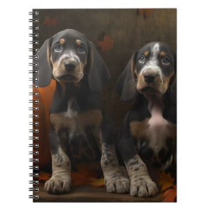 Bluetick Coonhound Puppy Autumn Delight Pumpkin  Notebook