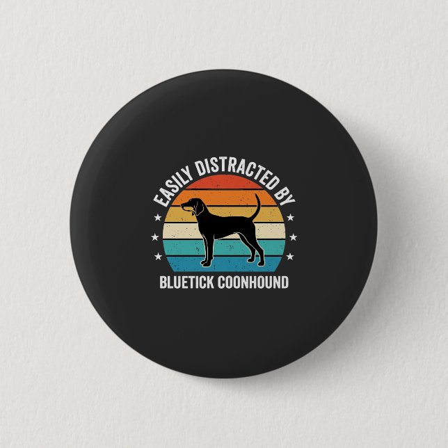Bluetick Coonhound Retro Sunset Dog 6 Cm Round Badge (Front)