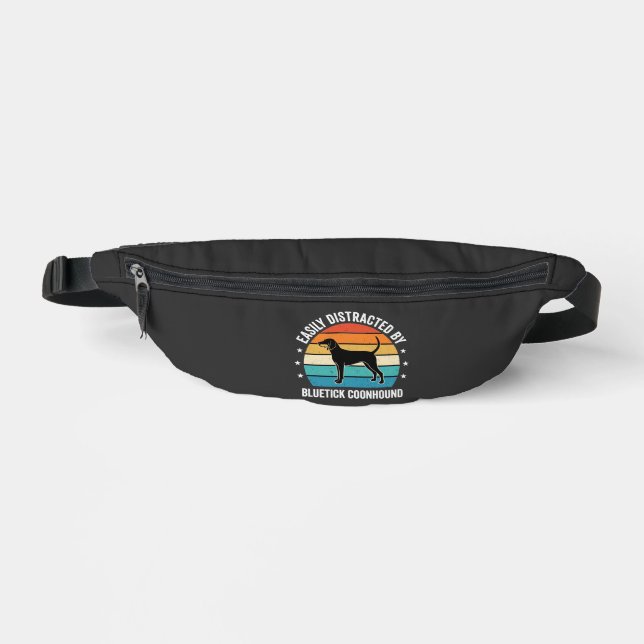 Bluetick Coonhound Retro Sunset Dog Bum Bags (Front)