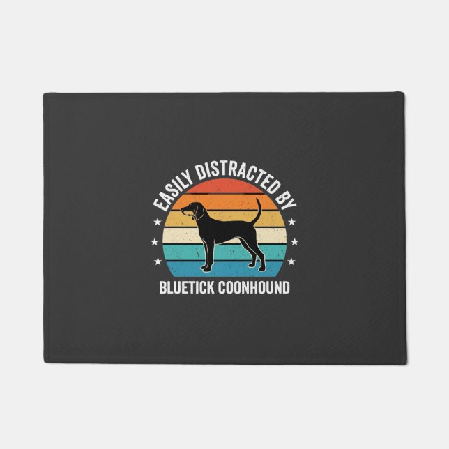 Bluetick Coonhound Retro Sunset Dog Doormat (Front)