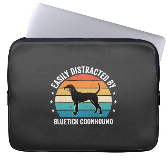 Bluetick Coonhound Retro Sunset Dog Laptop Sleeve (Front)