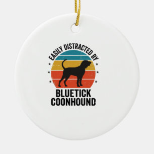 Bluetick Coonhound Vintage Dog Lover Shirt Design_ Ceramic Tree Decoration