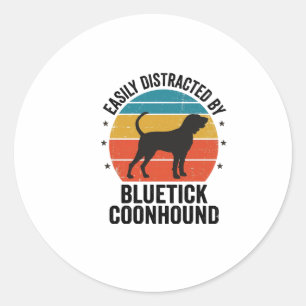 Bluetick Coonhound Vintage Dog Lover Shirt Design_ Classic Round Sticker