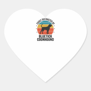 Bluetick Coonhound Vintage Dog Lover Shirt Design_ Heart Sticker