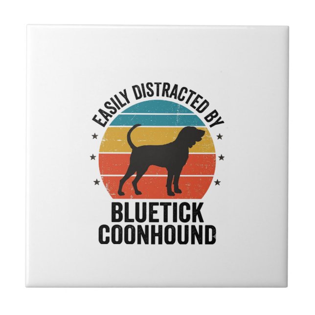Bluetick Coonhound Vintage Dog Lover Shirt Design_ Tile (Front)