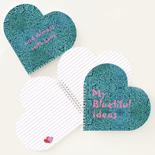 Bluetiful Ideas Sparkling Blue Water Heart Shaped Notebook