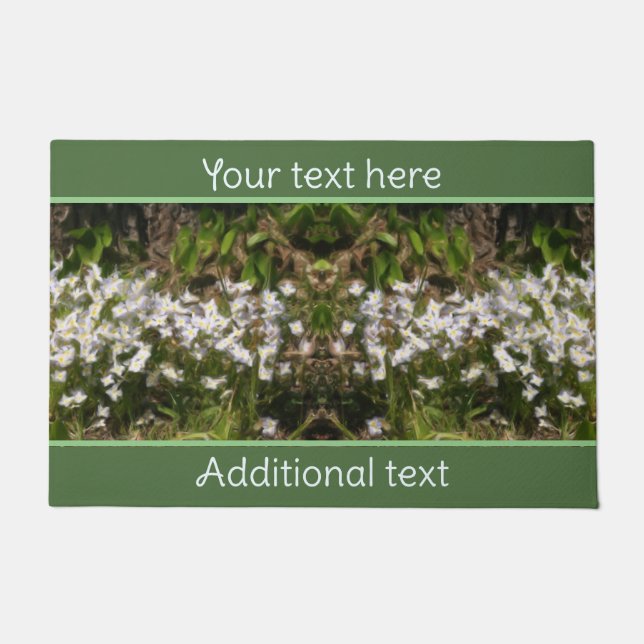 Bluets Tiny Blue Flowers Painting Personalized  Doormat (Front)