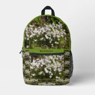 Bluets Tiny Flowers Oil Painting Personalised Printed Backpack