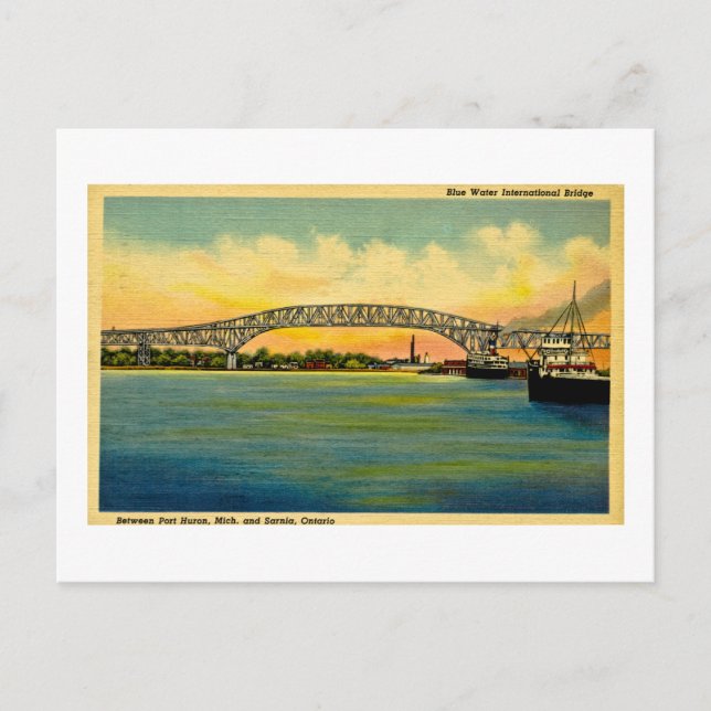Bluewater Bridge Port Huron Michigan Postcard (Front)