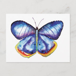 BlueWatercolor Butterfly Art Postcard