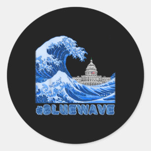 Bluewave Resist Resistance Democratic Democrats  Classic Round Sticker