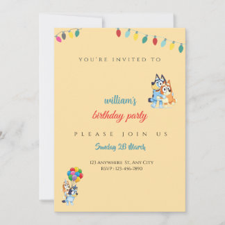 Bluey Birthday invitation for kids - Editable