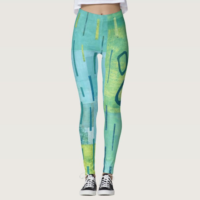 Bluey-greens #3 Leggings (Front)