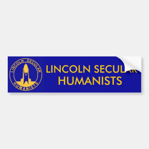 blueyellowlsh2, LINCOLN SECULAR , HUMANISTS Bumper Sticker