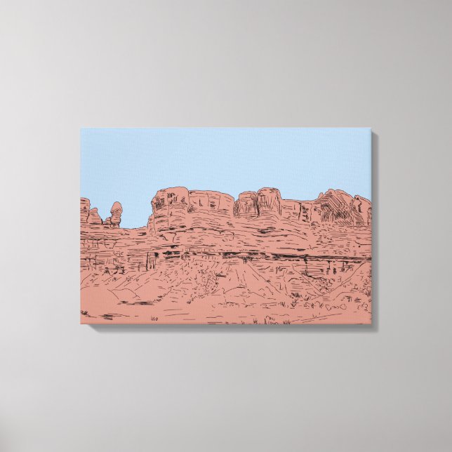 Bluff, Utah Illustration Canvas Print (Front)