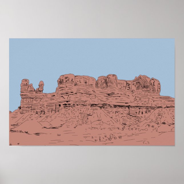 Bluff, Utah Illustration Poster (Front)