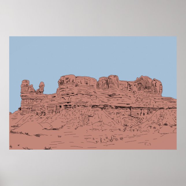 Bluff, Utah Illustration Poster (Front)