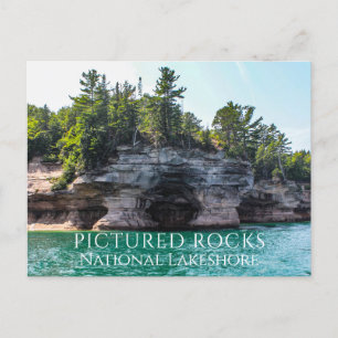 Bluffs and Caves, Lake Superior, Pictured Rocks MI Postcard
