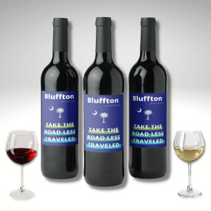 Bluffton South Carolina The Road Less Travelled  Wine Label