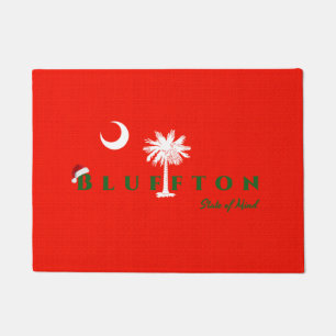 Bluffton State of Mind Christmas Holiday Red Green Doormat
