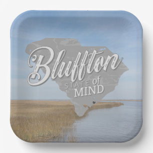 Bluffton State of Mind Lowcountry South Carolina Paper Plate