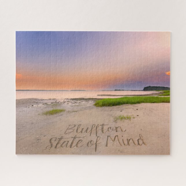 Bluffton State of Mind Written in Sand SC Beach Jigsaw Puzzle (Horizontal)
