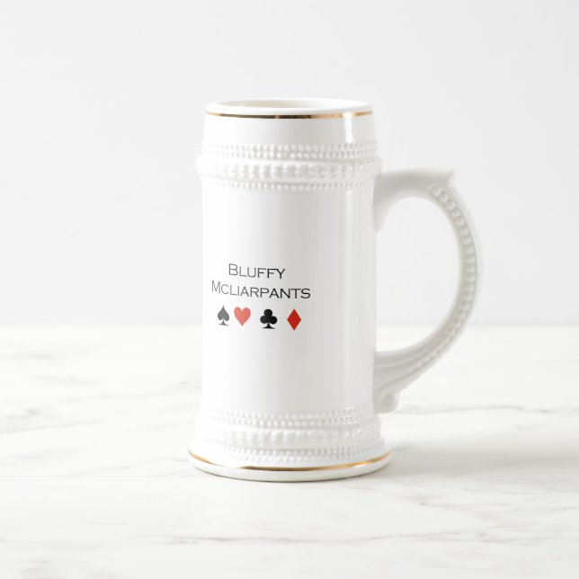 Bluffy Mcliarpants T-shirt Beer Stein (Right)