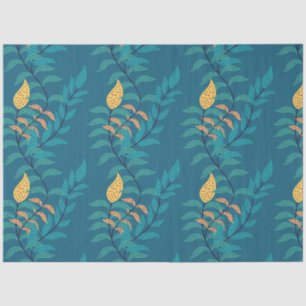 Bluish Botanical Pattern Tissue Paper