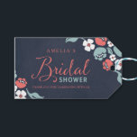 Bluish Chalkboard Floral Bridal Shower Gift Tag<br><div class="desc">Adorn your favour gifts with this Bridal Shower gift tag featuring beautiful floral against a bluish chalkboard background, with the word "Bridal" in modern script font. This gift tag includes a patterned back side. Check out other matching Wedding/Bridal items in my collection here -> http://www.zazzle.com/collections/bluish_chalkboard_floral_bridal_and_wedding-119872540777216768?rf=238364477188679314 Personalise it with your details...</div>