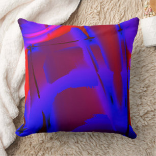 Bluish cropped digital paint magnification on wine cushion