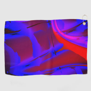Bluish cropped digital paint magnification on wine golf towel
