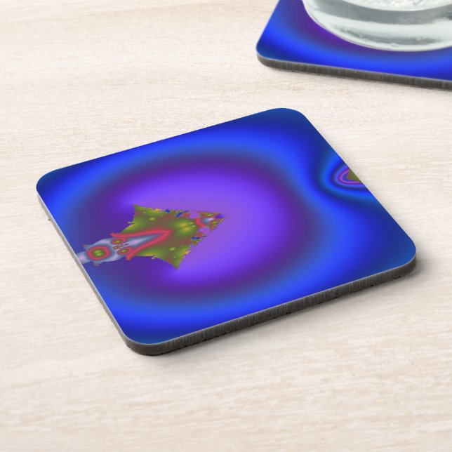 Bluish Flowing Fractal Coaster (Left Side)